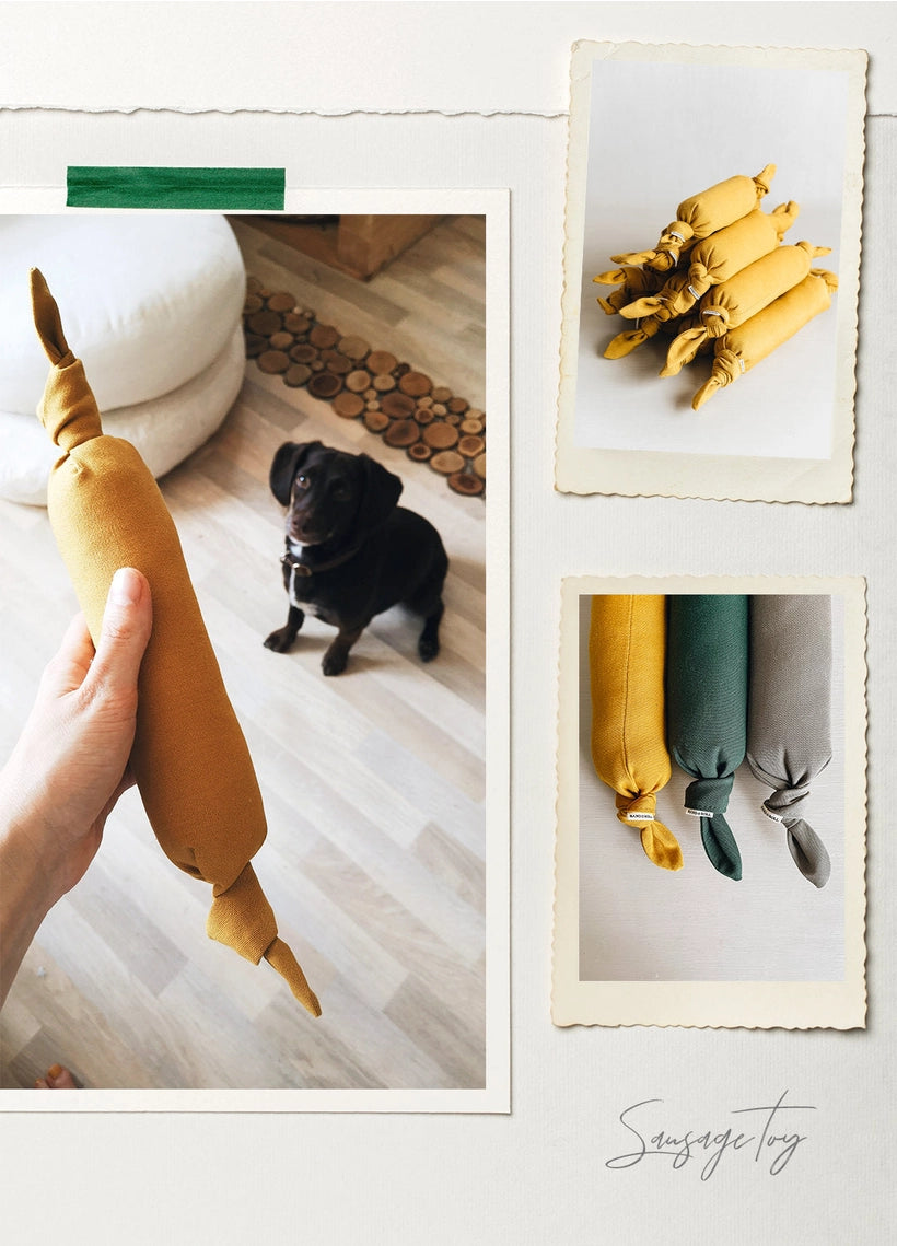 Dimensions du jouet pour chien SAUSAGE adapté à toutes les tailles de chiens