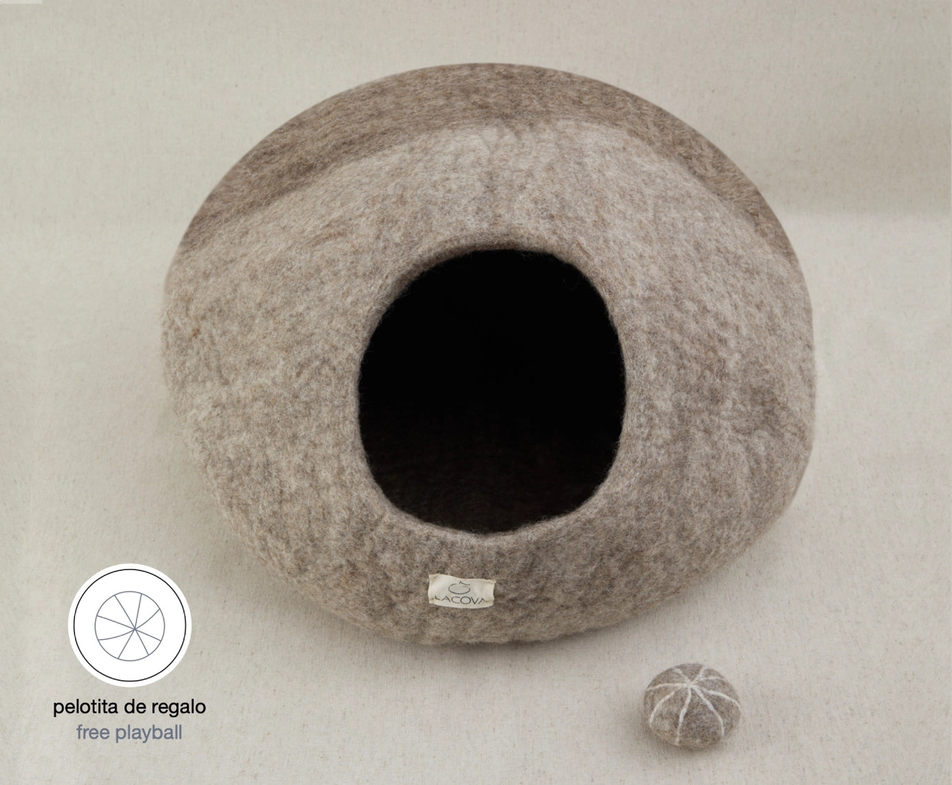 Lit pour chat écologique avec balle assortie en feutre