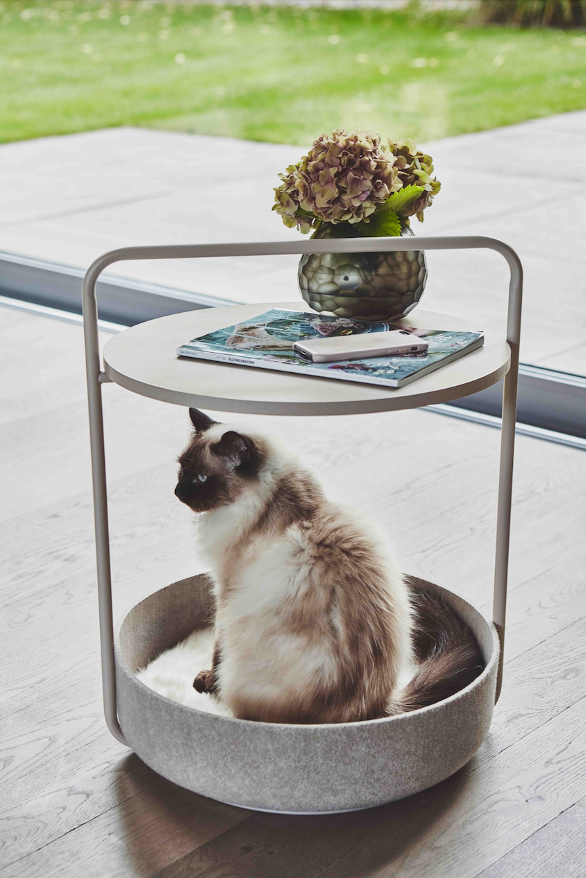 lit design pour chat Tavolino avec coussin amovible